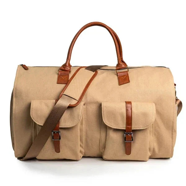 Garment Bag with Telescoping Handle and Shoe Compartment, Three Carry Modes