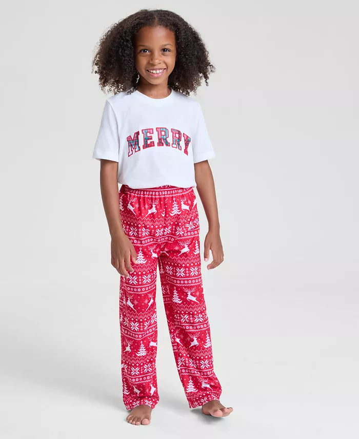 Children's Holiday Pajama Pants with Pull On Design and Ankle Length Coverage