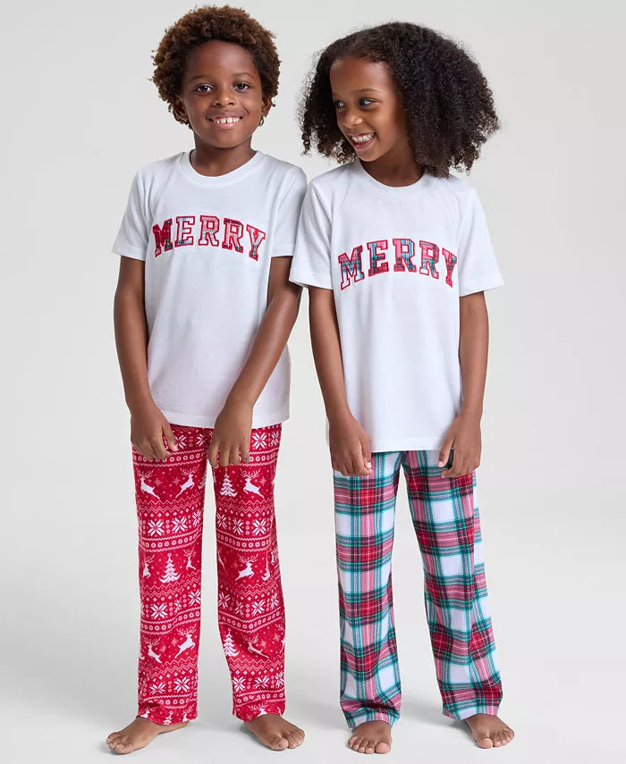 Children's Holiday Pajama Pants with Pull On Design and Ankle Length Coverage