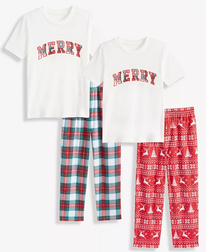 Children's Holiday Pajama Pants with Pull On Design and Ankle Length Coverage