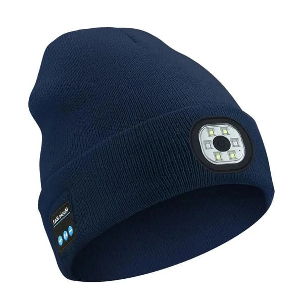 Wireless LED Beanie with Built-in Speakers and Detachable Light Module