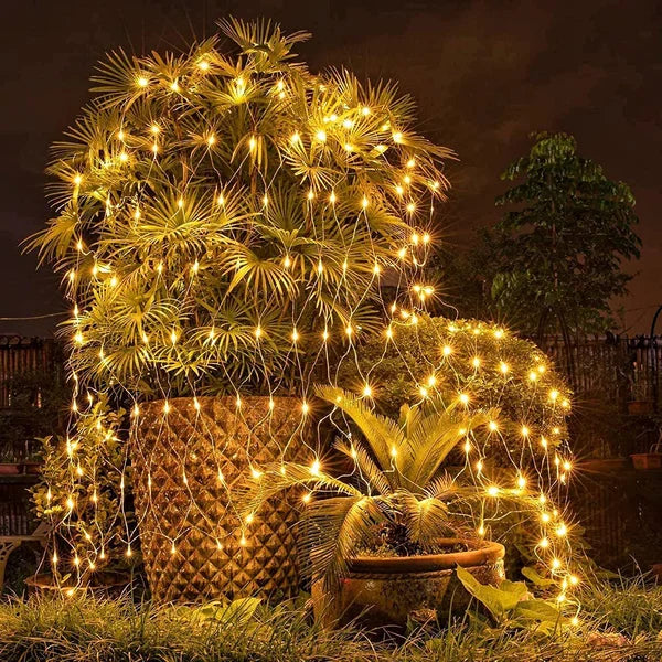 LED Net String Lights with Copper Wire and Extendable Connectors for Outdoor Spaces