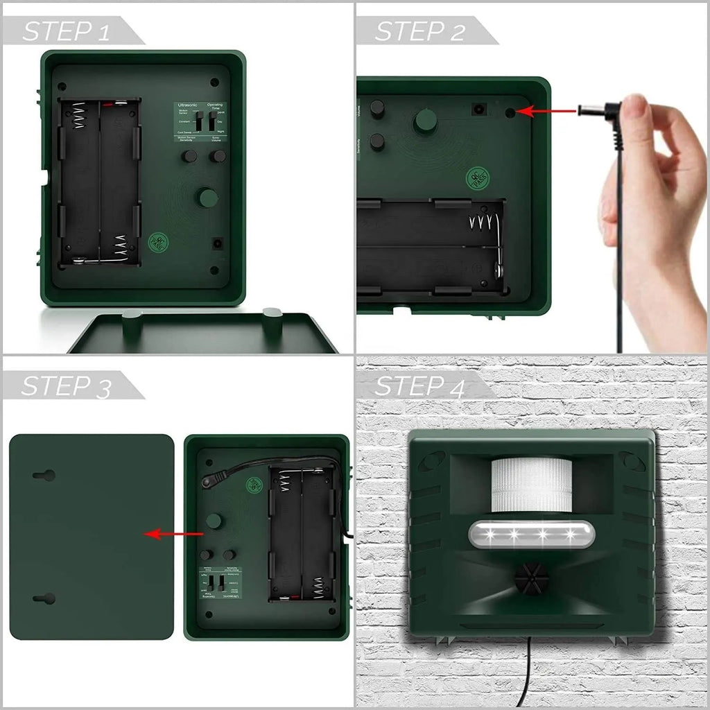 Solar Powered Motion Activated Bird Deterrent with Flashing Light