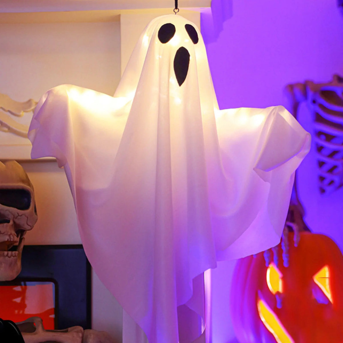 LED Ghost Hanging Decoration with Three Lighting Modes and Battery Power