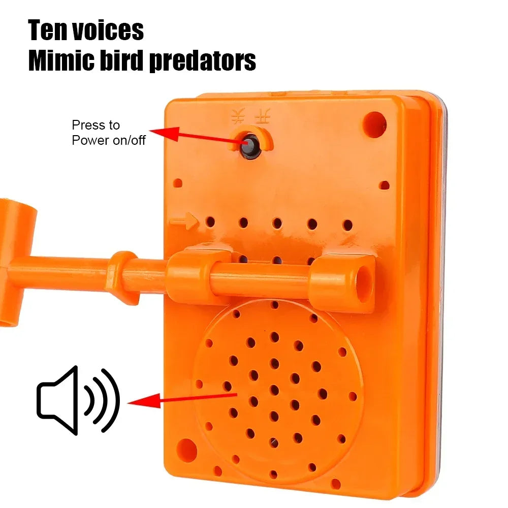 Solar Bird Repeller with Rotating Reflective Mirrors and Sound Alerts