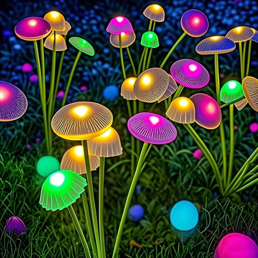 Solar Garden Light with Six LED Bulbs and Swaying Jellyfish Design, Multi Color Option