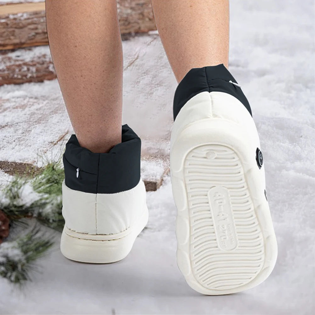 Heated Booties with USB Power Bank and Adjustable Heat Settings, Non-Slip Soles