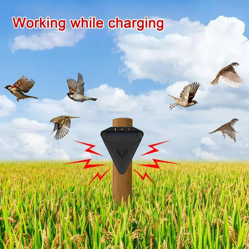 Solar Bird Repeller with 13 Predator Sounds and Automatic Day-Night Cycle