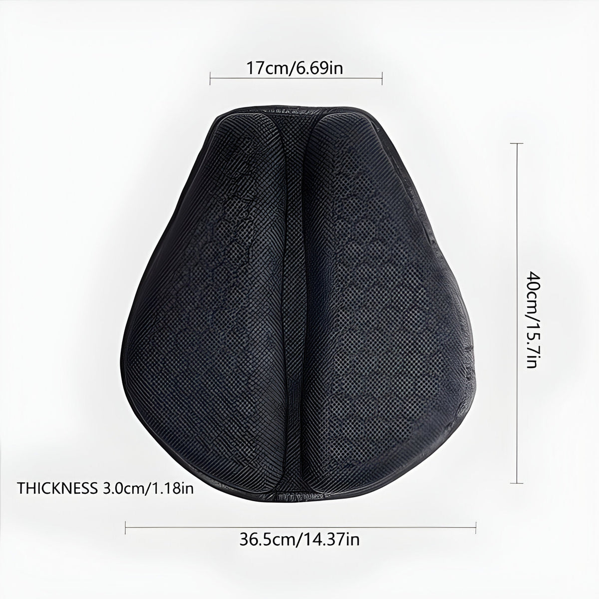 Motorcycle Seat Cushion with Gel Core and Petal Design, Dual Strap Attachment