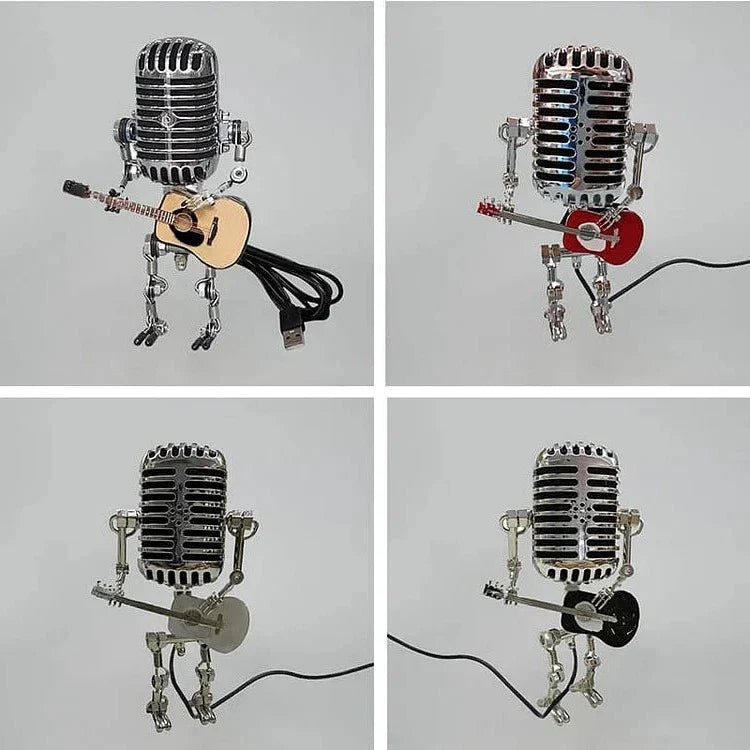 Articulated Metal Robot Lamp with Adjustable Limbs and LED Bulb - Alverraliving