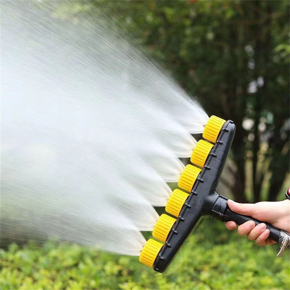 Adjustable Garden Spray Nozzle with Trigger Lock and Multiple Spray Patterns