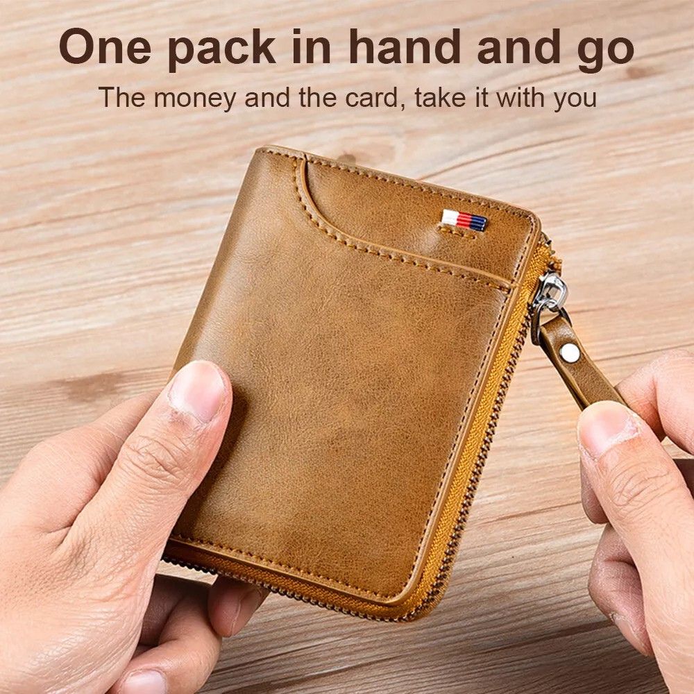 RFID Blocking Wallet with 14 Card Slots and Cash Compartment, Vintage PU Leather