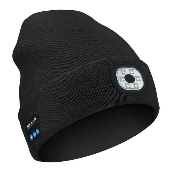 Wireless LED Beanie with Built-in Speakers and Detachable Light Module