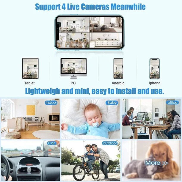Wireless Camera 1080P HD with Night Vision and Motion Detection, Magnetic Base