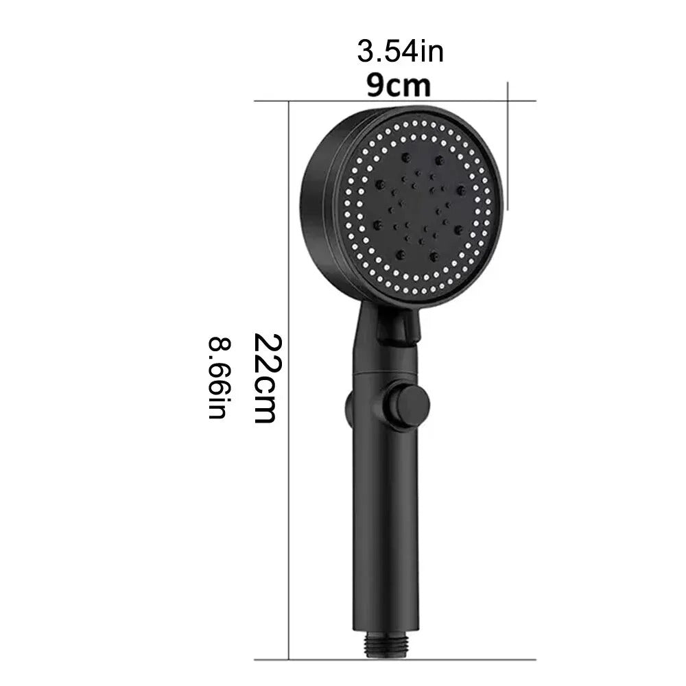 Handheld Shower Head with Five Spray Modes and Flow Control Button