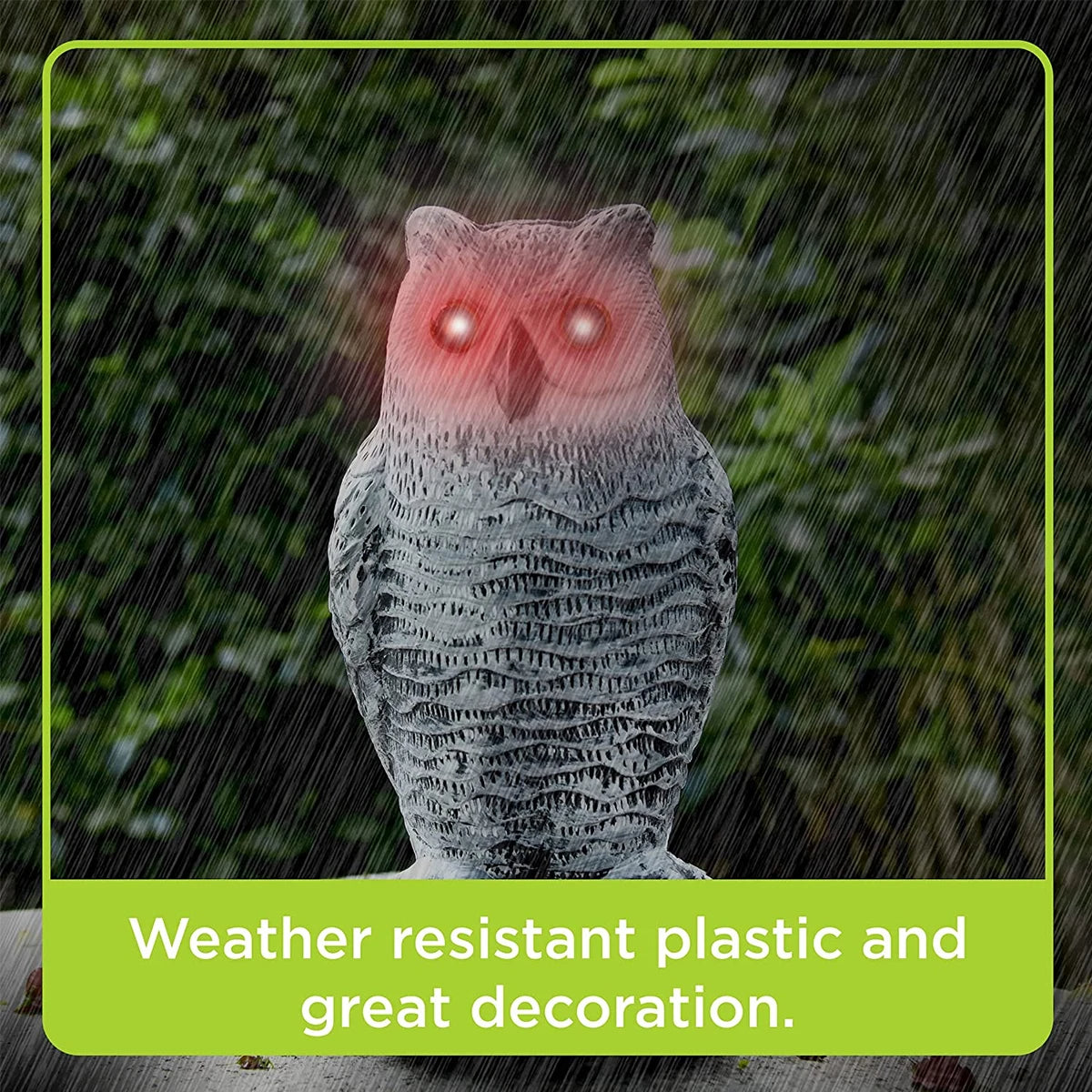 Owl Decoy with Rotating Head and Flashing Eyes, Sound Effects for Bird Control