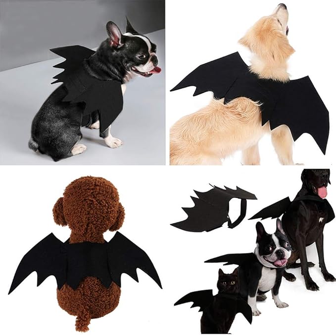 Dog Bat Wings Costume with Adjustable Straps and Felt Fabric