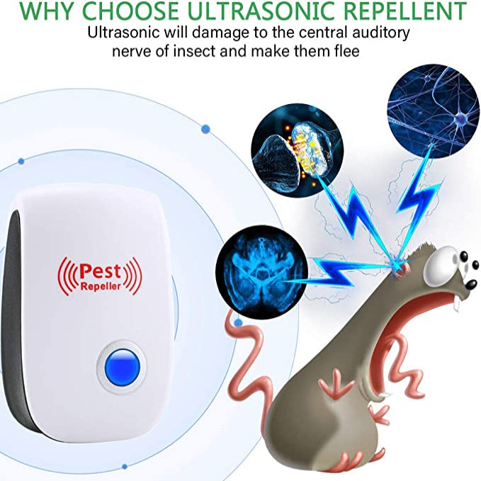 Ultrasonic Pest Repeller with Variable Frequency and Heat Dissipation, 800 Sq Ft Coverage