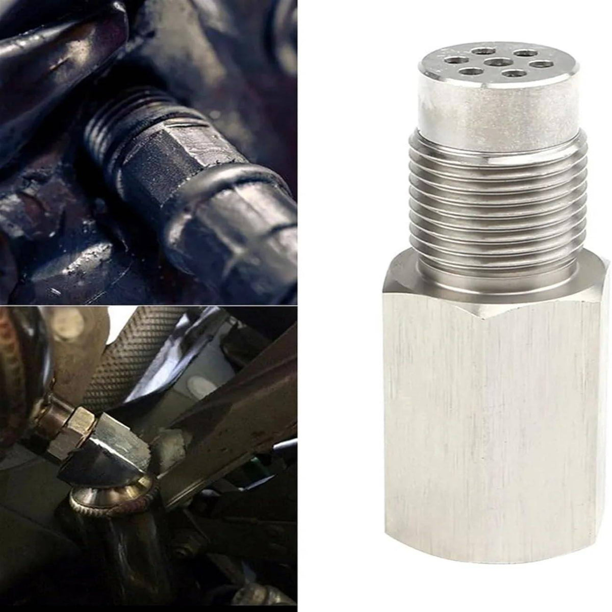 O2 Sensor Adapter with Mini Catalytic Converter and Magnetic Induction for M18x1.5
