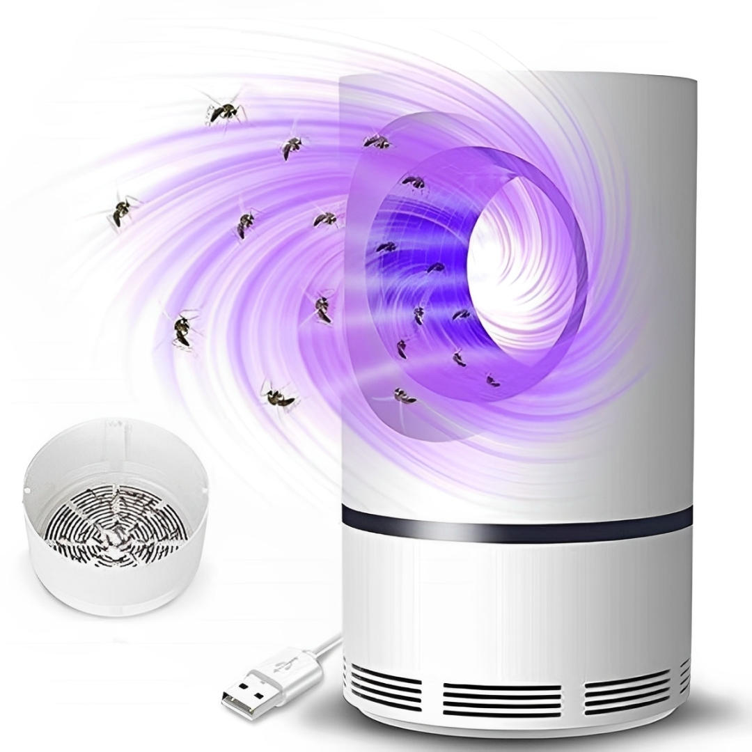 UV Light Mosquito and Fly Trap with Vortex Fan System and Removable Collection Tray