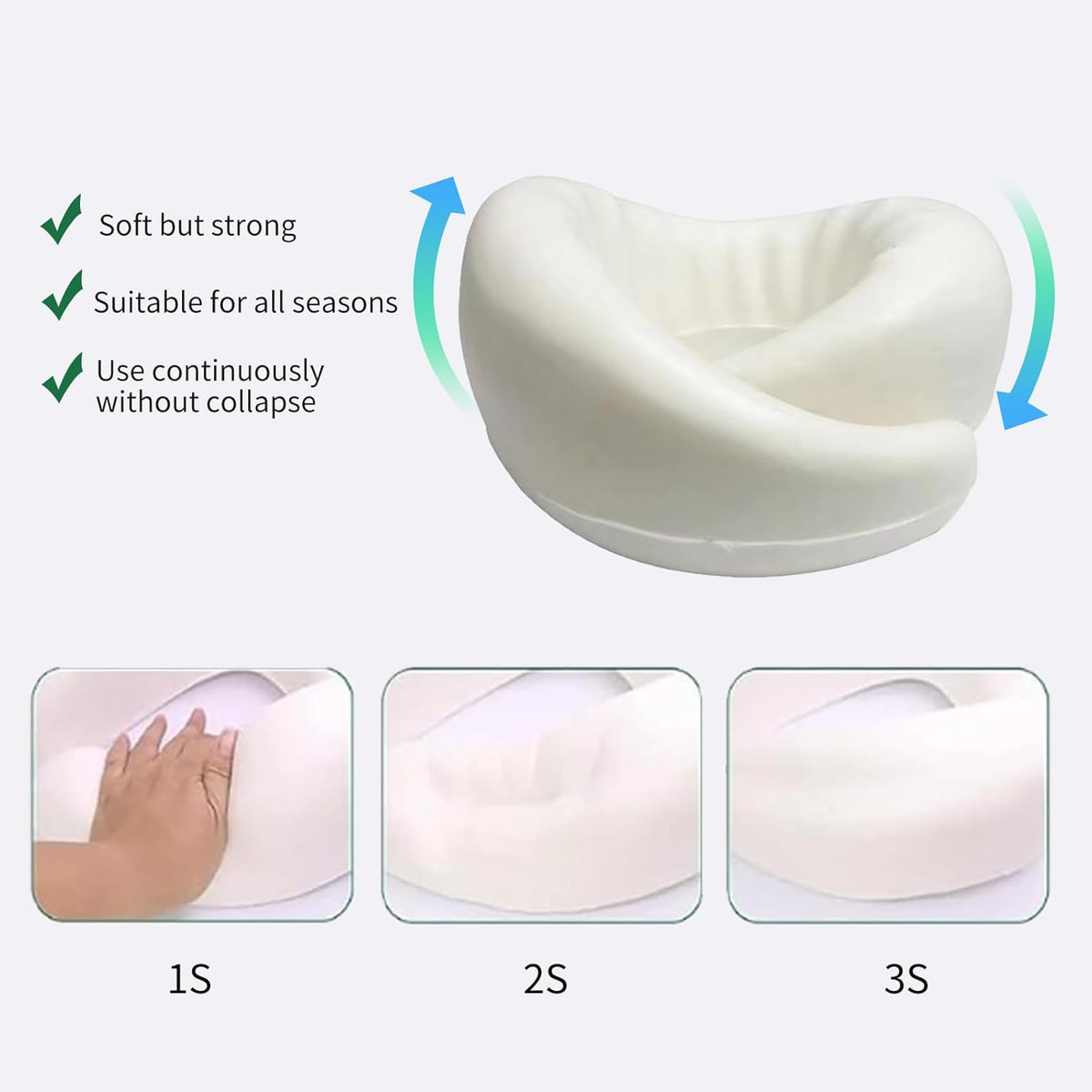 Memory Foam Neck Pillow with O-Shape Support and Cotton Cover for Travel