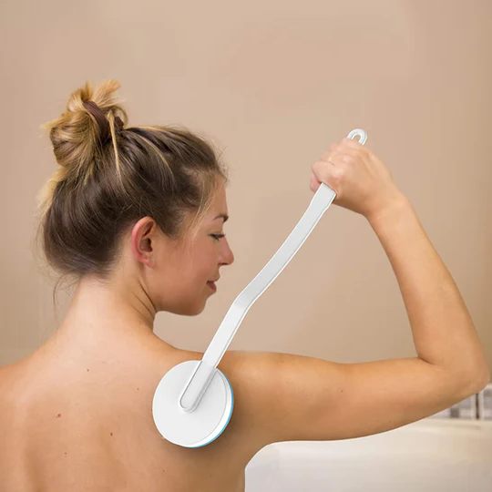 Long Handled Lotion Applicator with Roller Dispenser and Massage Function, Detachable Handle