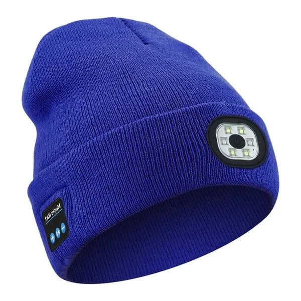 Wireless LED Beanie with Built-in Speakers and Detachable Light Module