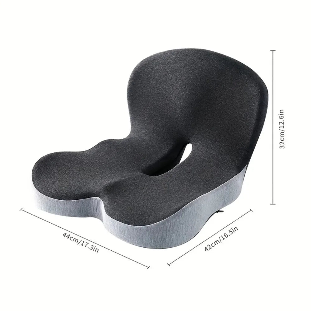 Seat Cushion with Memory Foam Backrest and Airflow Hollow Center