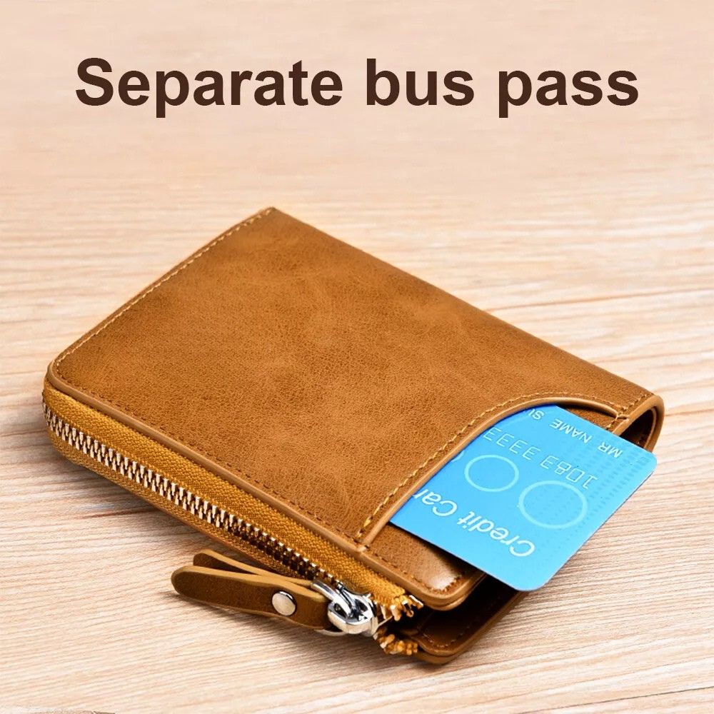 RFID Blocking Wallet with 14 Card Slots and Cash Compartment, Vintage PU Leather