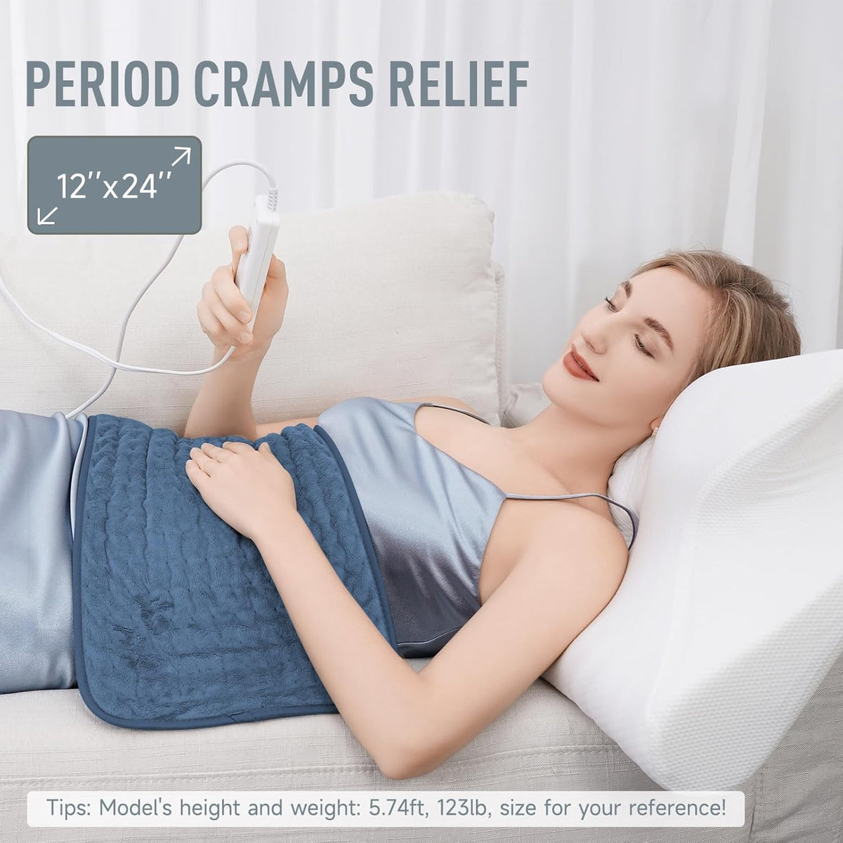 Electric Heating Pad with Six Temperature Settings and Auto Shutoff Timer,