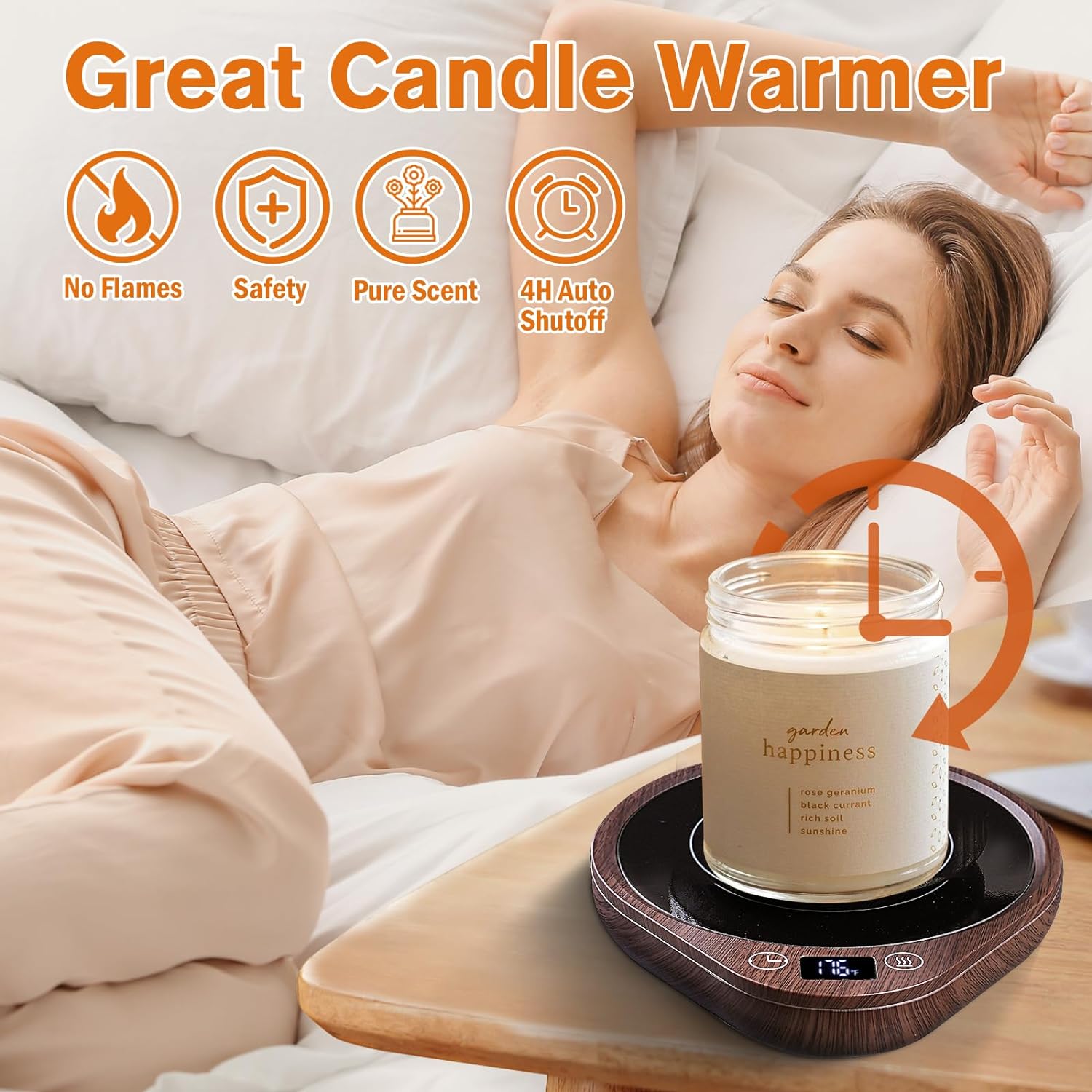 Beverage Warmer Plate with Adjustable Temperature Control and Auto-Shutoff Timer