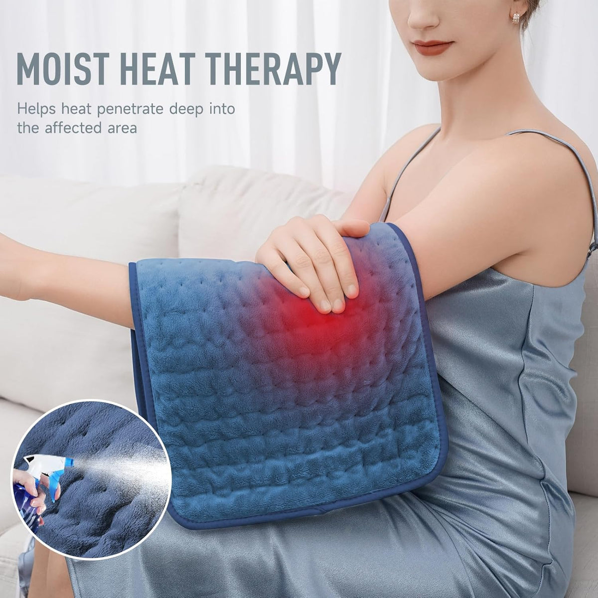 Electric Heating Pad with Six Temperature Settings and Auto Shutoff Timer,