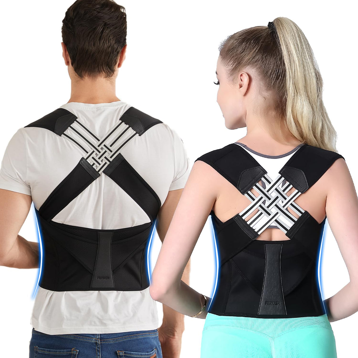 Adjustable Back Support Brace with Cross Strap System and Breathable Fabric, M-XXL