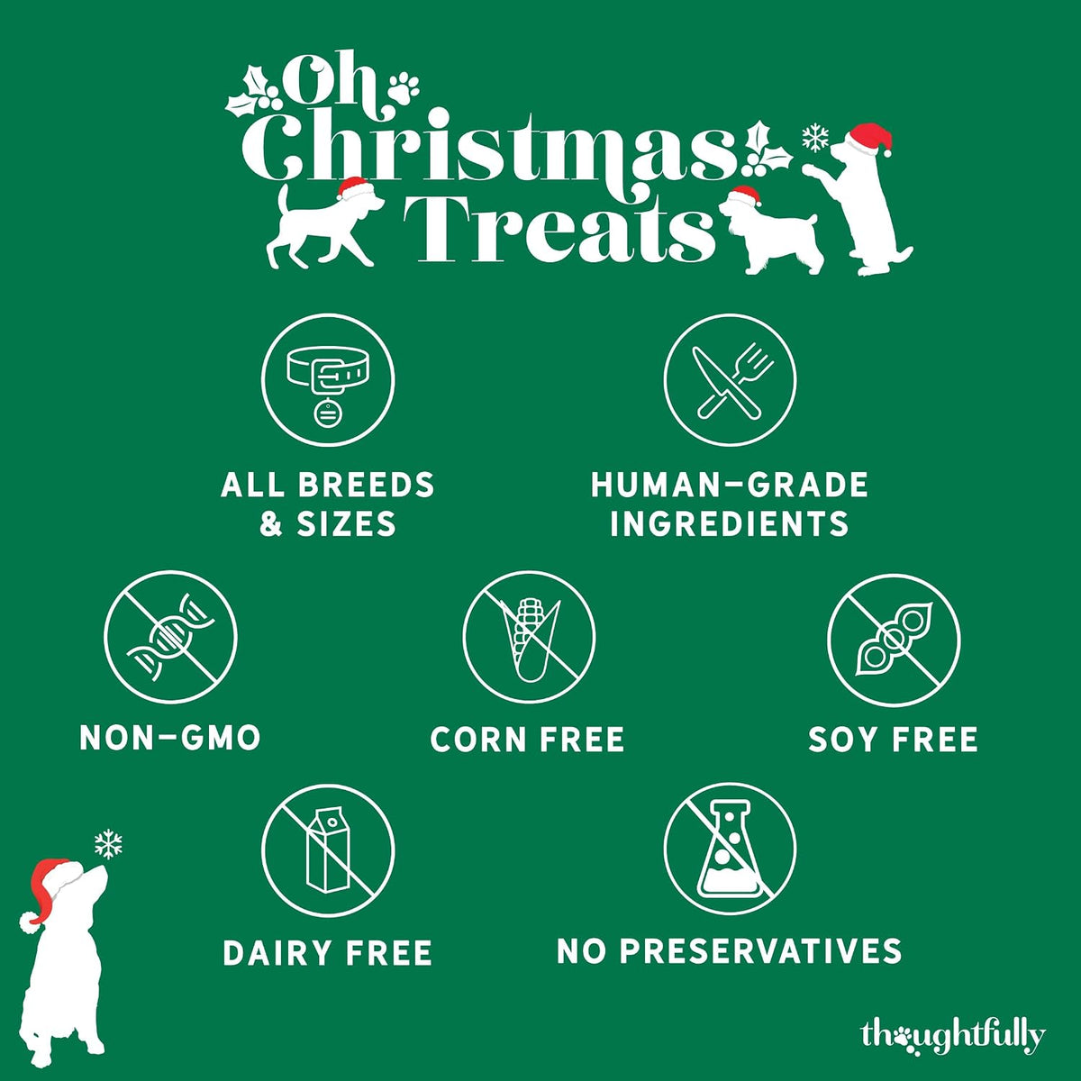 Advent Calendar for Dogs with 24 Gingerbread Biscuits and Festive Designs