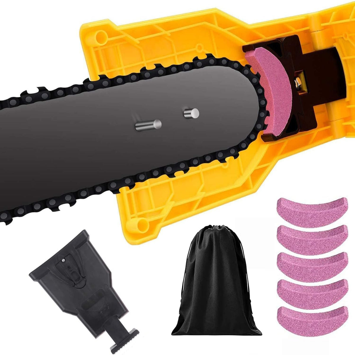 Portable Chainsaw Bar Sharpener with Adjustable Pin Spacing for 14-20in Bars