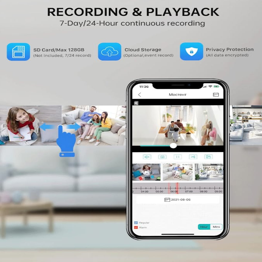 1080P Light Bulb Camera with 360 Degree Rotation and Motion Tracking