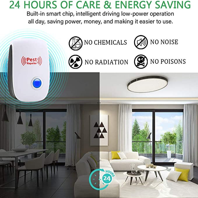 Ultrasonic Pest Repeller with Variable Frequency and Heat Dissipation, 800 Sq Ft Coverage