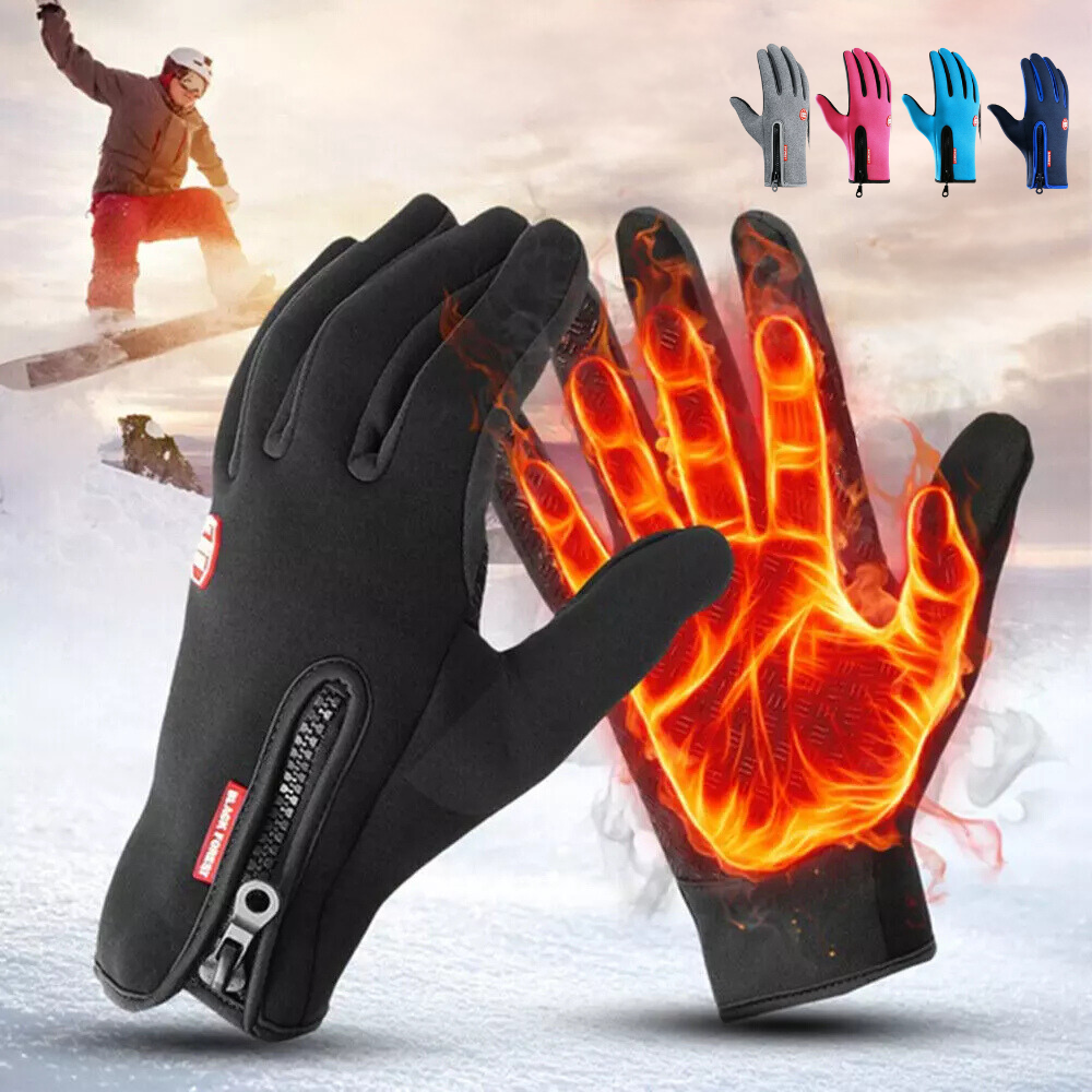 Touchscreen Winter Gloves with Silicone Palm Grip and Thermal Insulation, Waterproof