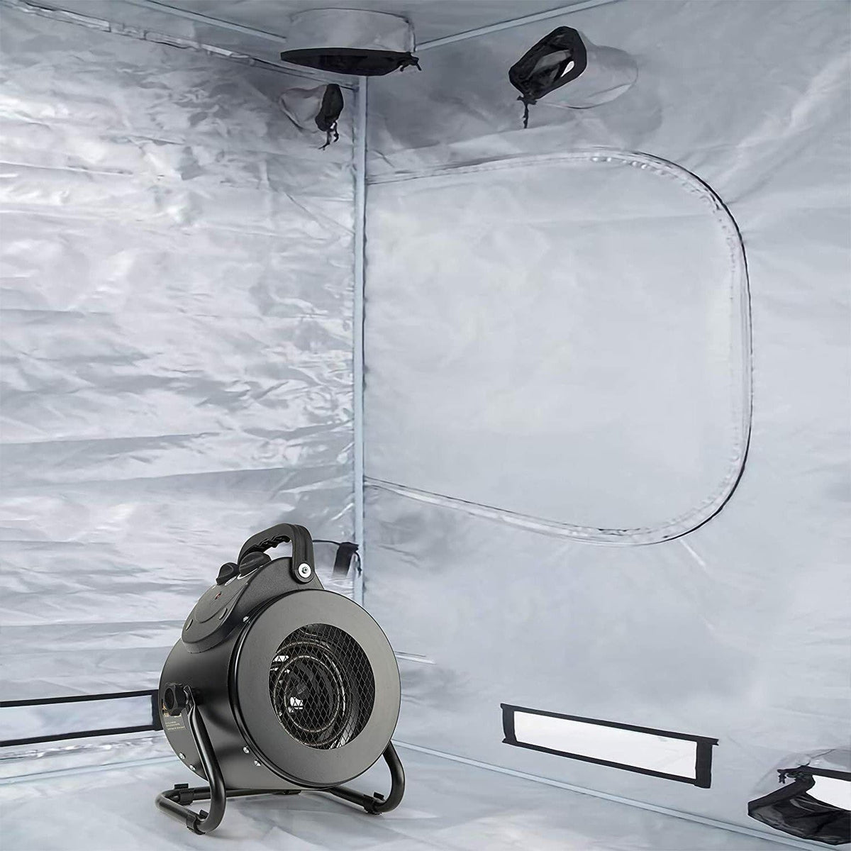 Electric Greenhouse Heater with Dual Air Circulation and Overheat Protection, IPX4 Splash Resistant
