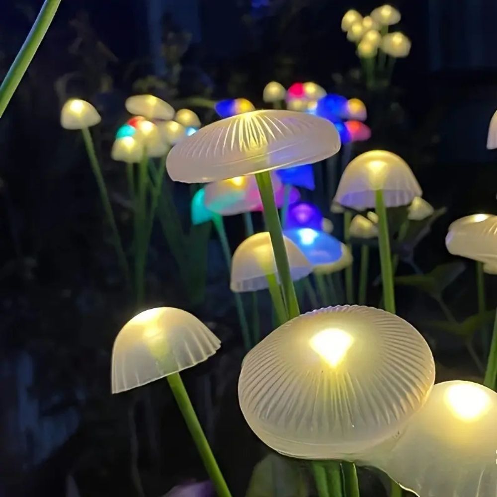 Solar Garden Light with Six LED Bulbs and Swaying Jellyfish Design, Multi Color Option