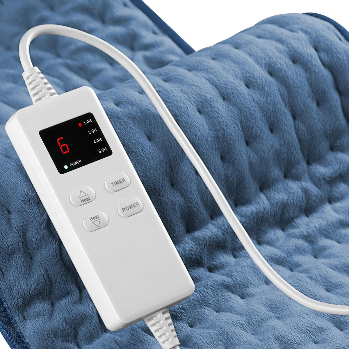 Electric Heating Pad with Six Temperature Settings and Auto Shutoff Timer,