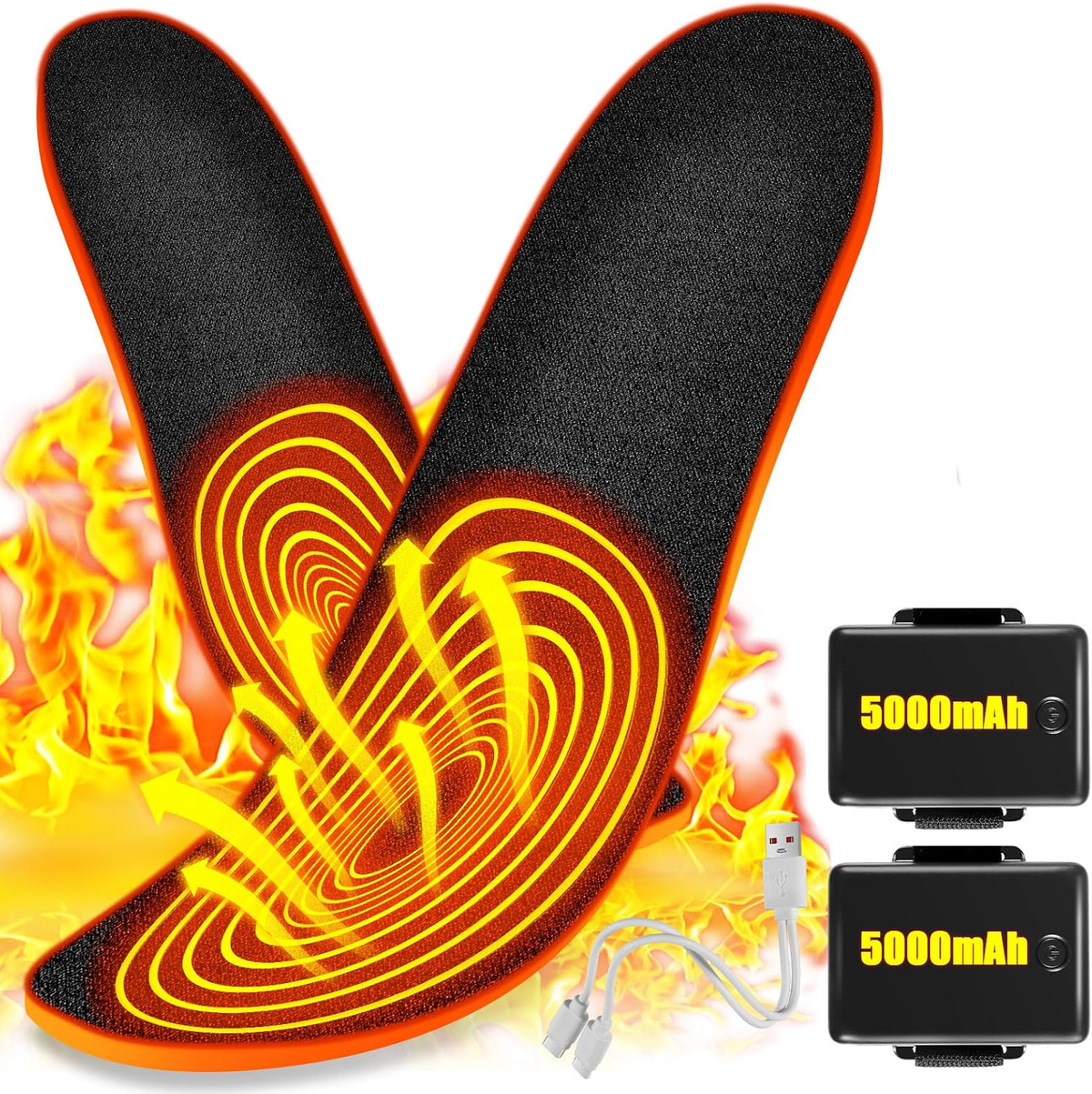 Heated Insoles with Wireless Remote and 8-Hour Battery for Cold Weather Work