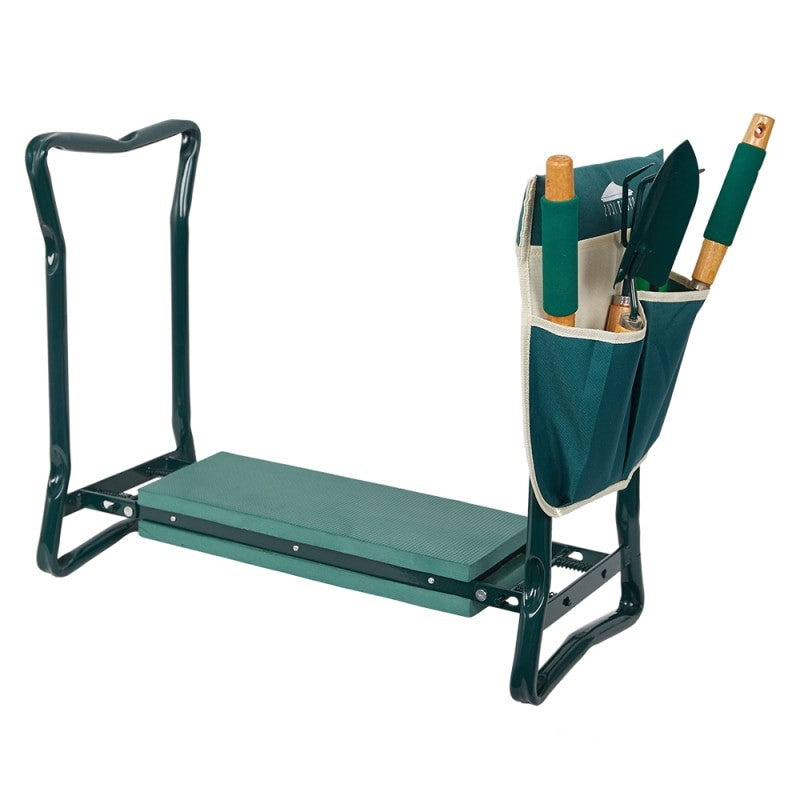 Garden Kneeler and Seat with Dual Position Frame and Tool Pouch, Foldable