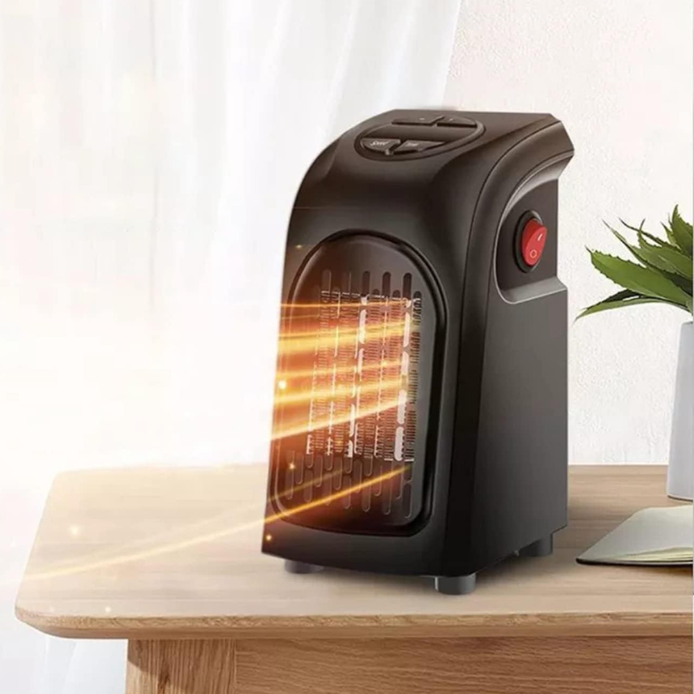 Ceramic Space Heater with Dual Speed and Programmable Timer, Wall or Desk Mount