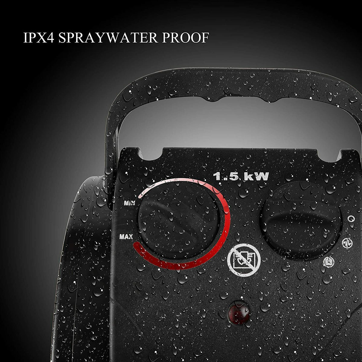 Electric Greenhouse Heater with Dual Air Circulation and Overheat Protection, IPX4 Splash Resistant