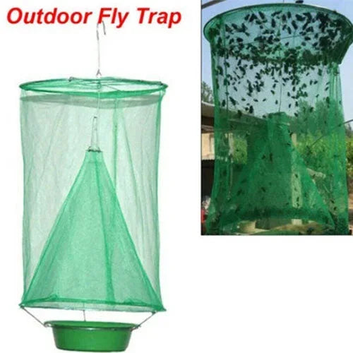 Reusable Fly Trap with Funnel Entry and Natural Bait Pot for Barns