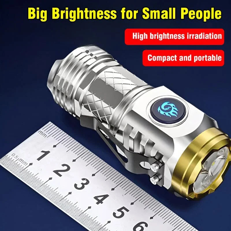 Three LED Rechargeable Flashlight with Five Modes and 656ft Range