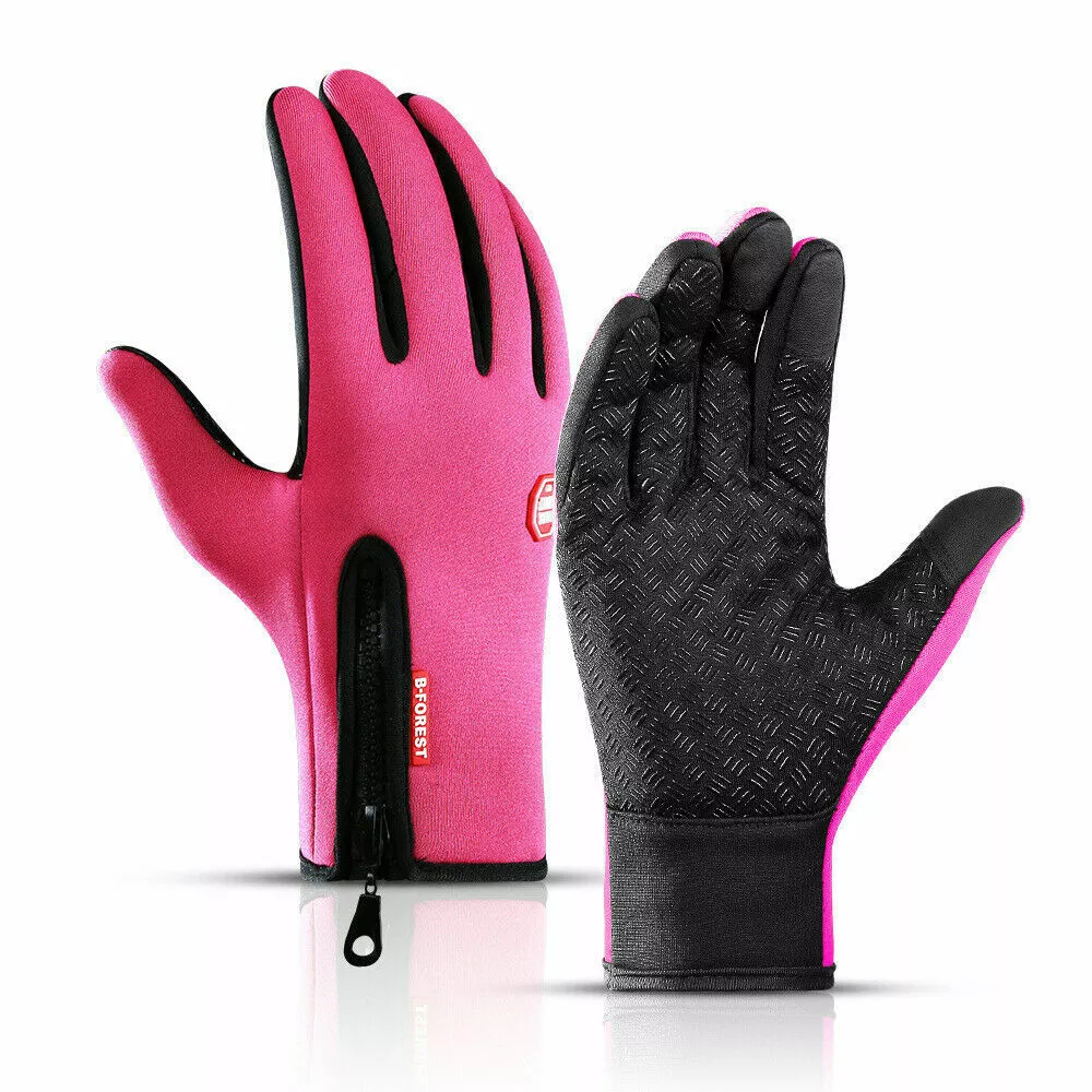 Touchscreen Winter Gloves with Silicone Palm Grip and Thermal Insulation, Waterproof