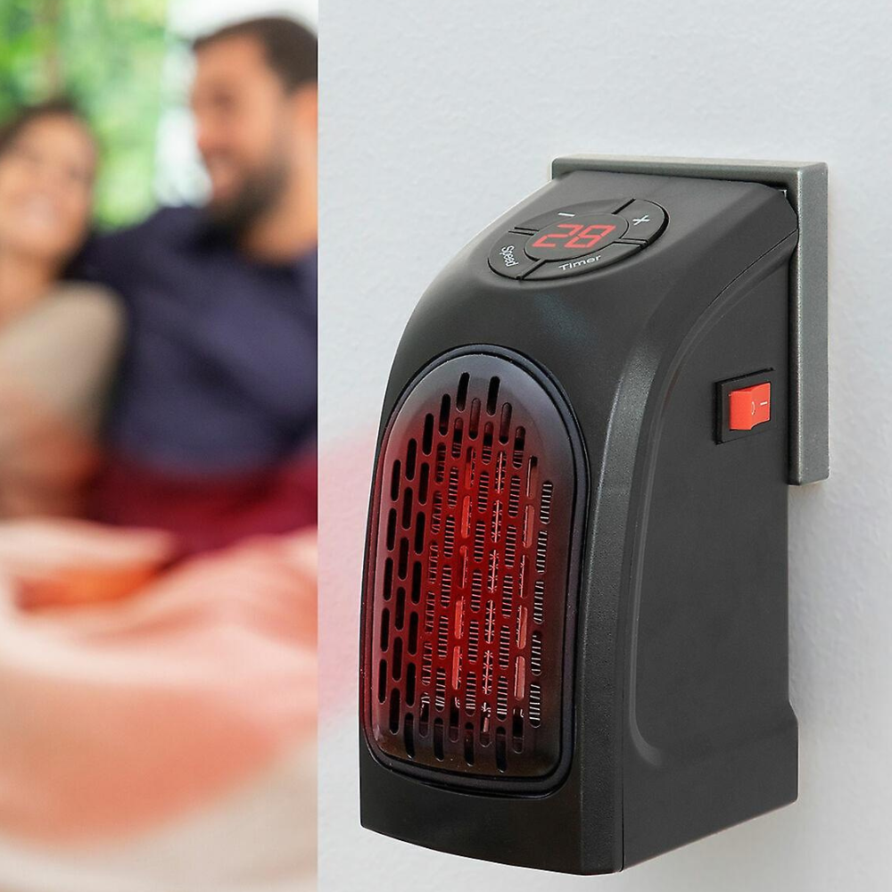 Ceramic Space Heater with Dual Speed and Programmable Timer, Wall or Desk Mount