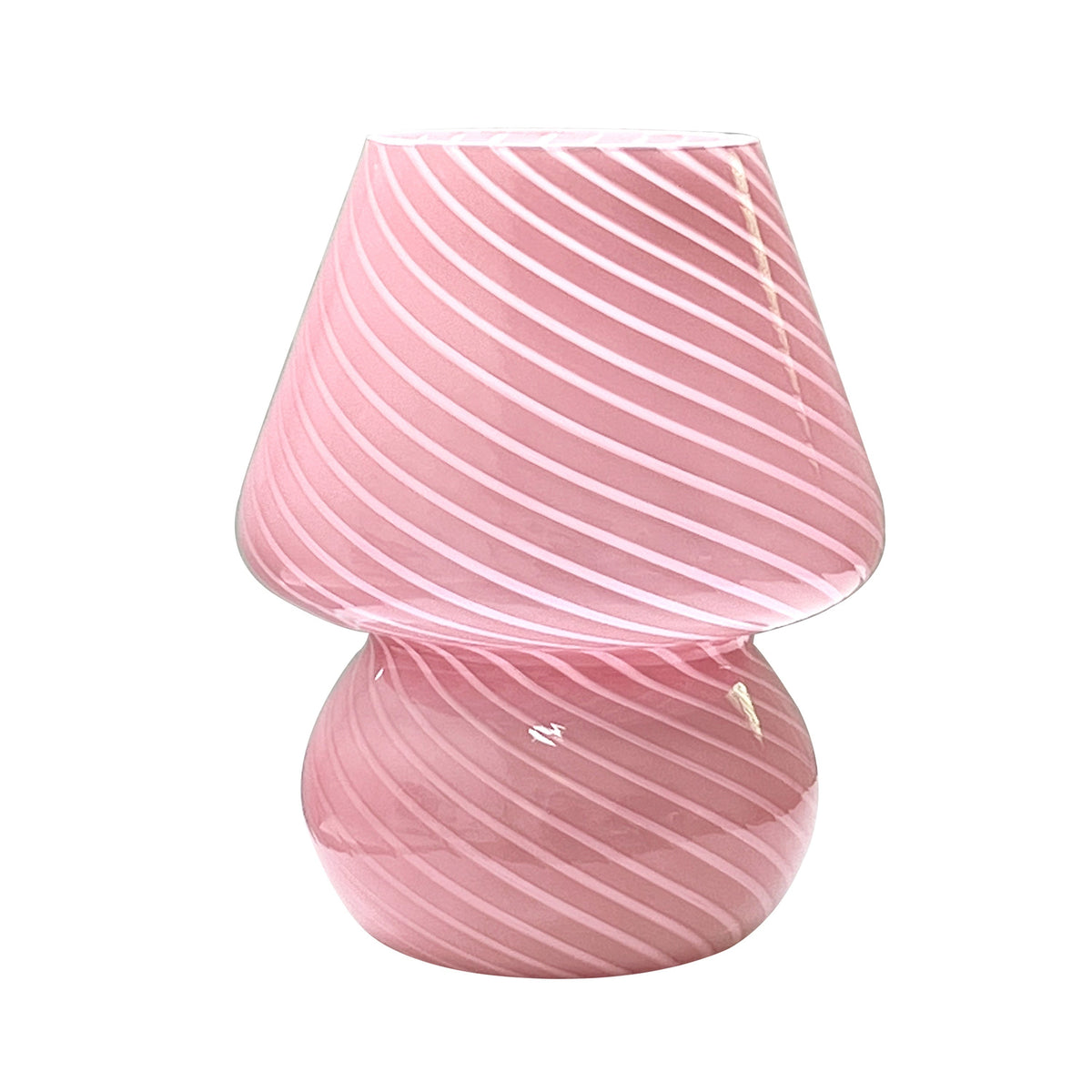 Hand Blown Glass Mushroom Lamp with Stepless Dimming and Integrated LED